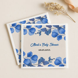 Guardanapo De Papel Blue Baby Shower Napkin – Custom Name & Event 