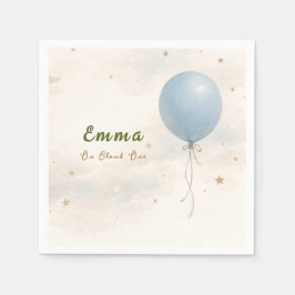 Guardanapo De Papel Blue Balloon First Birthday Paper Napkins