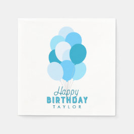 Guardanapo De Papel Blue Balloons Happy Birth