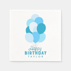 Guardanapo De Papel Blue Balloons Happy Birth