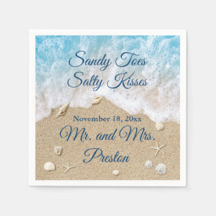 Guardanapo De Papel Blue Beach Waves Sandy Toes