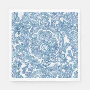 Guardanapo De Papel Blue Boho Paisley Pattern 