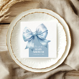 Guardanapo De Papel Blue Bow Baby Boy Elegant Baby Shower