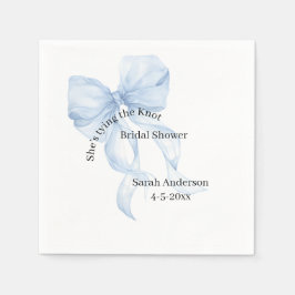 Guardanapo De Papel Blue Bow Bridal Shower Napkins