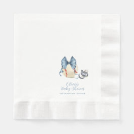 Guardanapo De Papel Blue Bow Pacifier Baseball Sport Baby Shower 