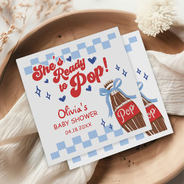 Guardanapo De Papel Blue Bow She's Ready to Pop Baby Shower