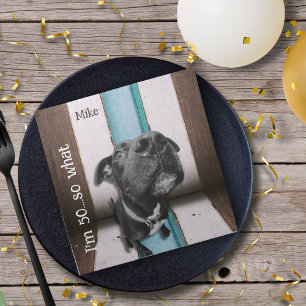 Guardanapo De Papel Blue Brown Funny 50th Cachorro Fechado