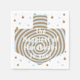 Guardanapo De Papel Blue Brown Hanukkah Swirl Dreidel