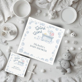 Guardanapo De Papel Blue Bubble Bath Animal Baby Shower