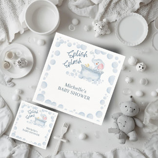 Guardanapo De Papel Blue Bubble Bath Animal Baby Shower