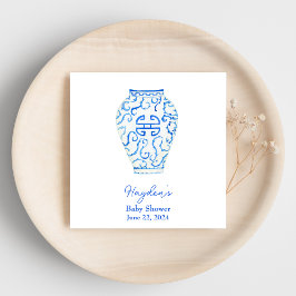 Guardanapo De Papel Blue Chinoiserie Ginger Jar Personalizado Napkin