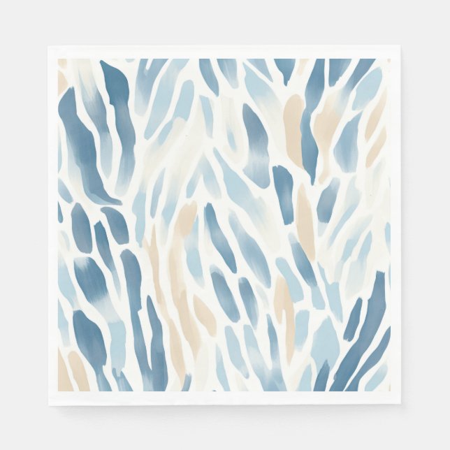 Guardanapo De Papel Blue Cream Abstrato Beach (Frente)