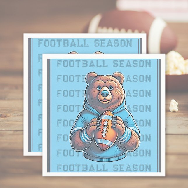Guardanapo De Papel Blue Custom Football Paper (Blue Custom Football Paper Napkins)