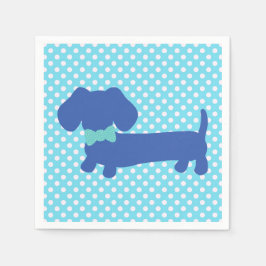 Guardanapo De Papel Blue Dachshund Wiener Dog Party Napkins