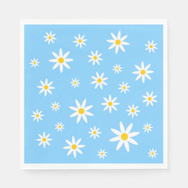 Guardanapo De Papel Blue Daisy Paper Napkins (Frente)