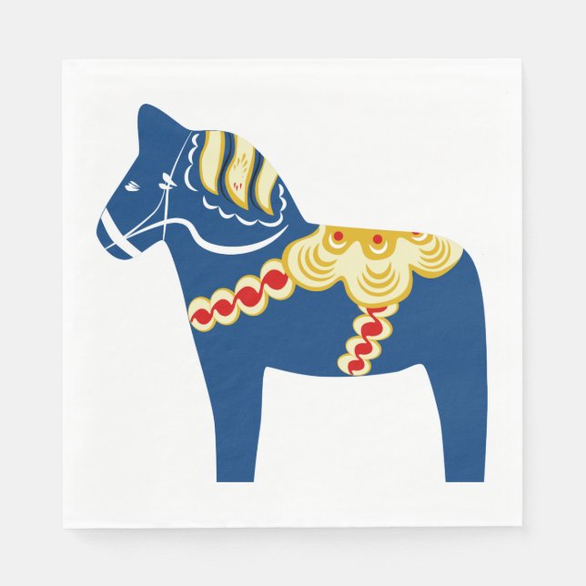 Guardanapo De Papel Blue Dala Horse Paper Napkins (Frente)