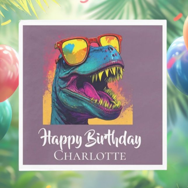 Guardanapo De Papel Blue Dino T- Rex Birthday ( Let’s Roar into a Dino-Mite Birthday Celebration!)