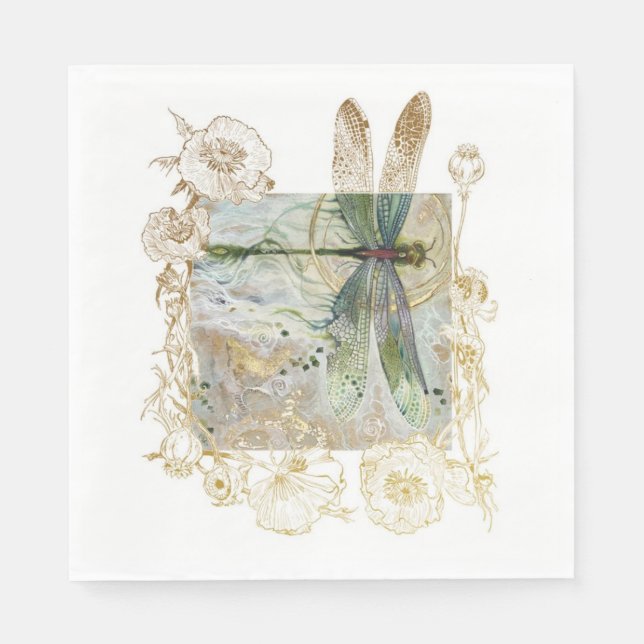 Guardanapo De Papel Blue Dragonfly Napkin (Frente)