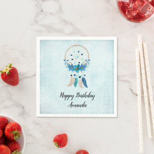 Guardanapo De Papel Blue Dreamcatcher Na moda Boho Design