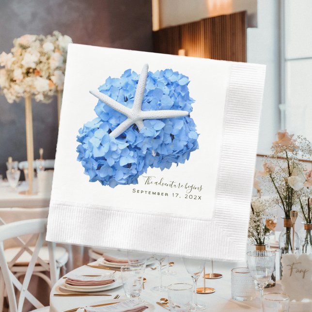 Guardanapo De Papel Blue Floral Adventure inicia o casamento com Napki (Criador carregado)