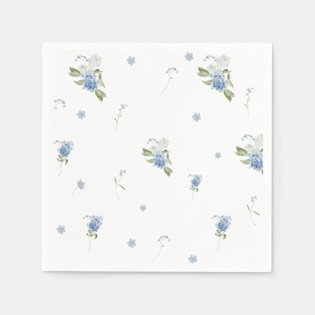 Guardanapo De Papel Blue Floral Boy Baby in Bloom Baby Shower (Frente)