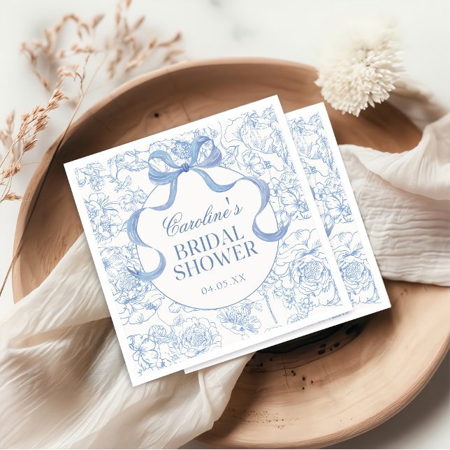 Guardanapo De Papel Blue Floral Chinoiserie Chá de panela Napkins (Criador carregado)