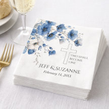 Blue Floral Cross Dois Torna-Se Um Casamento