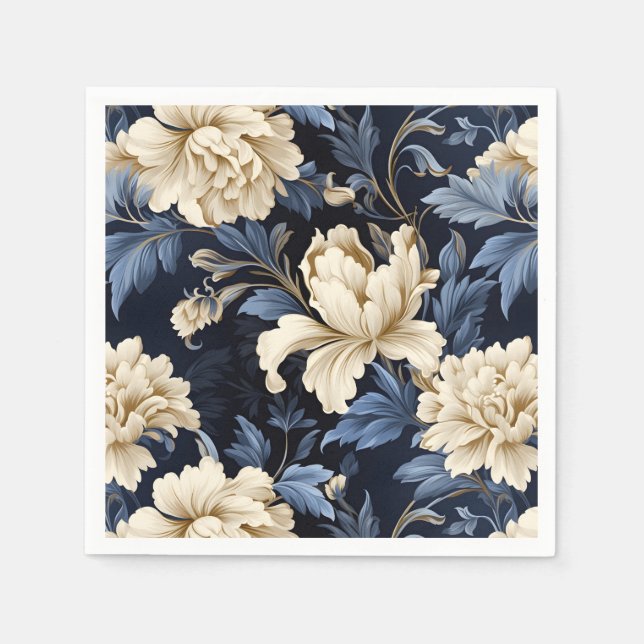 Guardanapo De Papel Blue Floral Peony (Frente)