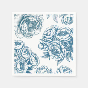 Guardanapo De Papel Blue Floral Peony