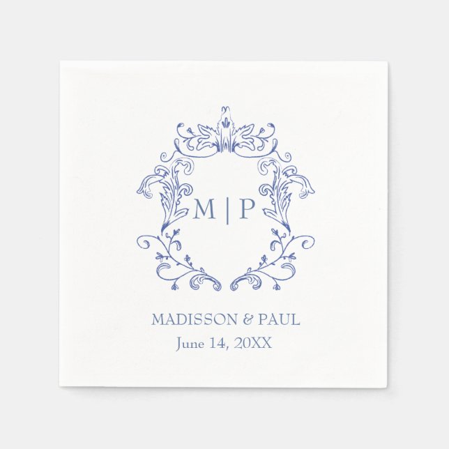 Guardanapo De Papel Blue French Vintage Victorian (Frente)