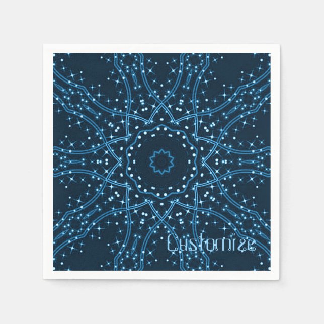 Guardanapo De Papel Blue Galaxy Stars Napkins (Frente)