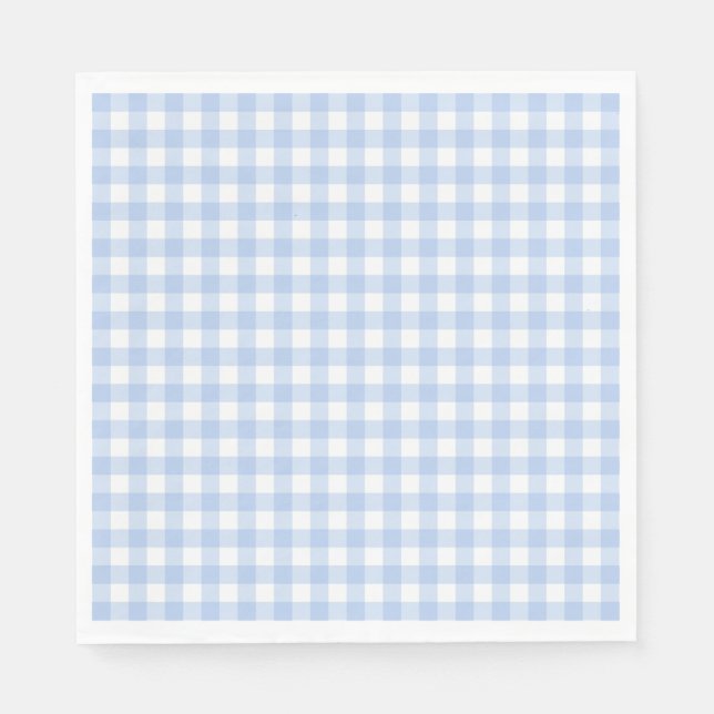 Guardanapo De Papel Blue Gingham Coquette Bow Party Dessert (Frente)