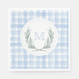 Guardanapo De Papel Blue Gingham Laurel Crest Paper