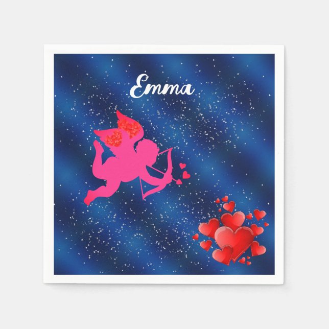 Guardanapo De Papel Blue heart  romantic wallpaper (Frente)