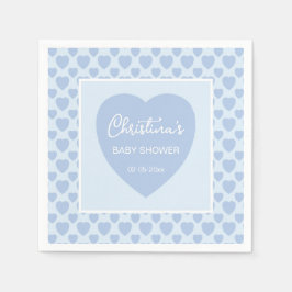 Guardanapo De Papel Blue Hearts Baby Shower 