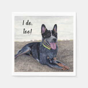 Guardanapo De Papel Blue Heeler Cocktail Napkins