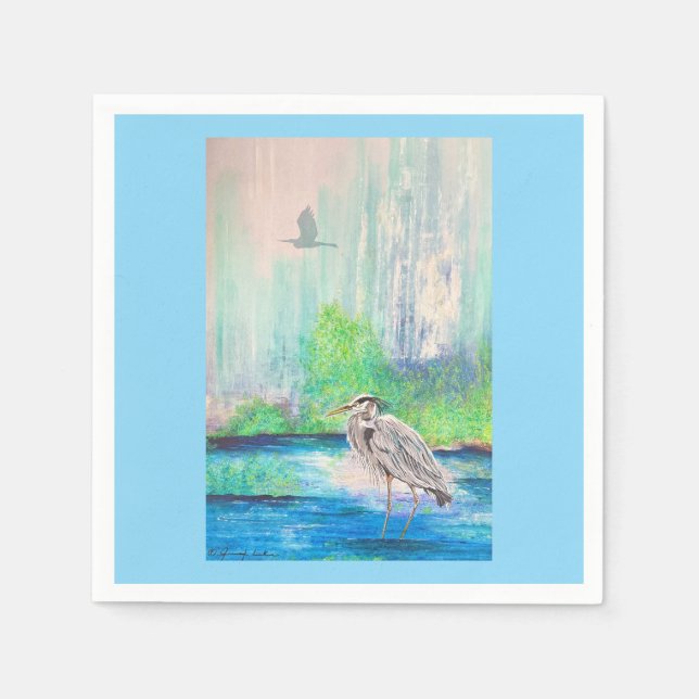 Guardanapo De Papel Blue Heron Napkin (Frente)