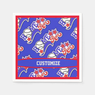 Guardanapo De Papel Blue Home Run Baseball