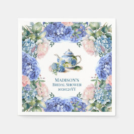 Guardanapo De Papel Blue Hydrangea Bridal Tea Party