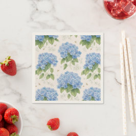 Guardanapo De Papel Blue Hydrangea Cocktail Napkins | Elegant Coastal 