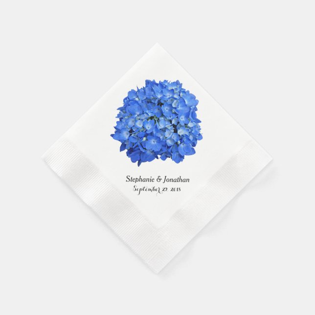 Guardanapo De Papel Blue Hydrangea Custom Floral Paper Napkins (Canto)