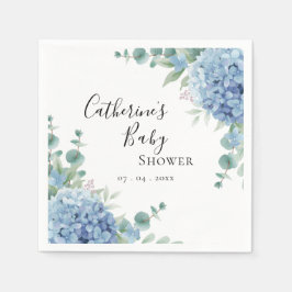 Guardanapo De Papel Blue Hydrangea Floral Baby Shower