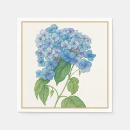 Guardanapo De Papel Blue Hydrangea Floral Cocktail Napkin | Elegant