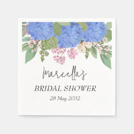 Guardanapo De Papel Blue Hydrangea Modern Chá de panela Floral Napkin