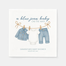 Guardanapo De Papel Blue Jean Baby On Way Chá de fraldas