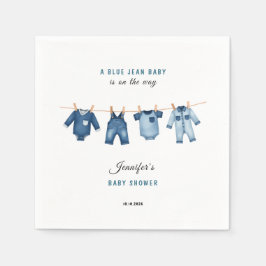 Guardanapo De Papel Blue Jean Baby Shower - Denim Theme