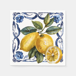 Guardanapo De Papel Blue Lemon Citrus Summer
