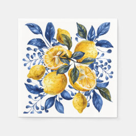 Guardanapo De Papel Blue Lemon Citrus Summer