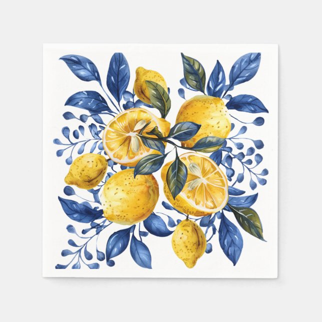 Guardanapo De Papel Blue Lemon Citrus Summer (Frente)