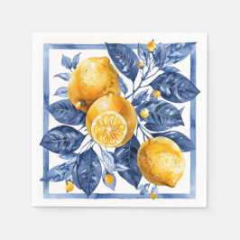 Guardanapo De Papel Blue Lemon Citrus Summer
